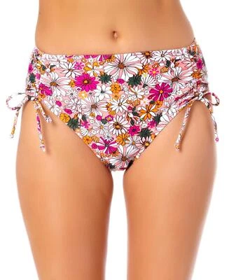 California Waves ESF10559 Women's Juniors High Waist Bottoms, Pink/Multi, MD - Image 1 of 2