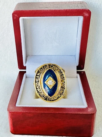 1963 San Diego Chargers AFC Championship Ring W Box, US SHIP Cover