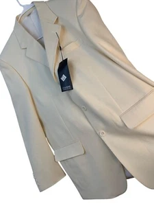Mens Cianni Cellini High Twist Wool Cream Blazer Jacket 40R 8383 NWT 3 button - Picture 1 of 10
