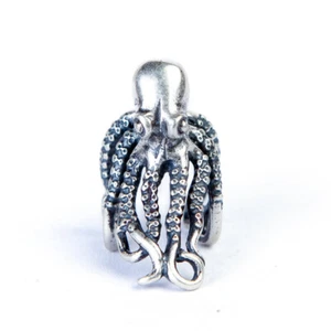 Gothic 1 Pc 925 Sterling Silver Octopus Ear Clip Hypoallergenic Earring Ear Stud - Picture 1 of 9