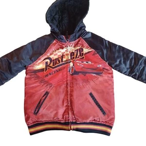 Disney Pixar Cars Boys Lightning McQueen Satin Bomber Jacket 4/5 - Picture 1 of 7