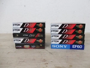 Lot Of 9 Blank Cassette Tapes, +8 TDK D90 High Output Type 1, +1 Sony EF60s - Picture 1 of 12