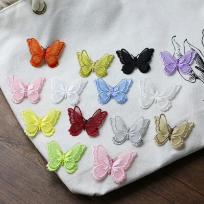 10x 3D Butterfly Embroidery Applique Patches Iron on Sew Craft DIY Cute Art Chic - Image 1 of 4