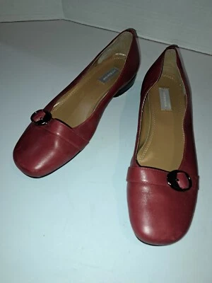 Zapatos estilo ballet Croft And Barrow Camie de cuero rojo sin cordones para mujer 9,5 M Foto 1 de 4