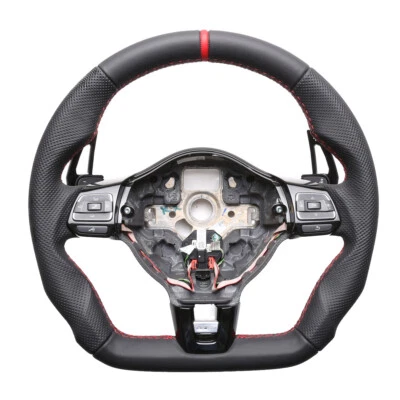 VW Lenkrad Golf 6 Caddy Tiguan Touran Sharan Abgeflacht Neu Beziehen 57834 - Bild 1 von 4