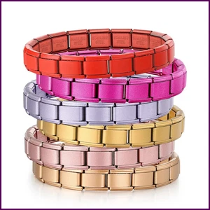 Modische bunte elastische italienische Charm Gliederkette Edelstahl Armband - Bild 1 von 42