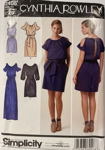 Sewing Pattern # 2406 Cynthia Rowley Dresses Size 14-22 Uncut - Picture 1 of 3