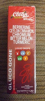 Gotas líquidas suplemento de canela Clean Nutra Berberine con Ceilán Foto 1 de 2