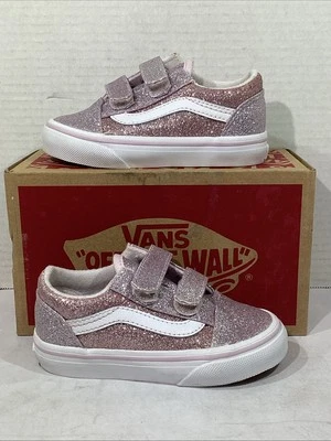 Vans Toddler Girls Size 7 2-Tone Glitter Orchid Old Skool V Sneakers AJ-1401 - Image 1 of 4