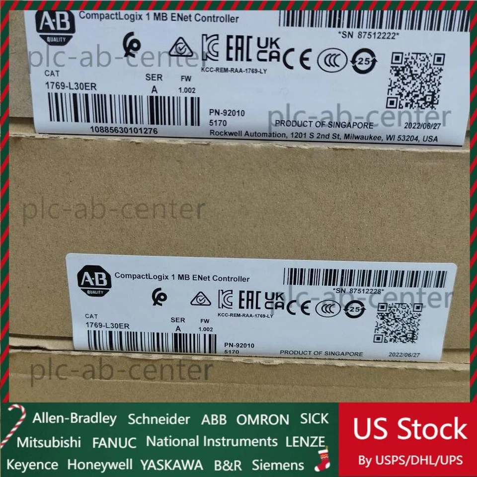 AB 1769-L30ER CompactLogix 1MB ENet Controller 1769L30ER New Sealed US Free Tax - Image 1 of 1