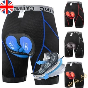 XL Mens Women Cycling Shorts Pants Gel Padded Underwear Mountain Bicycle UK - Picture 1 of 15