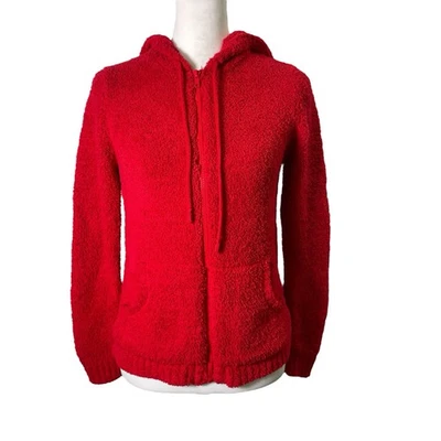 Sudadera con capucha palomitas de maíz No Boundaries para mujer M (7-9) roja Sherpa polar poliéster cremallera completa Foto 1 de 4