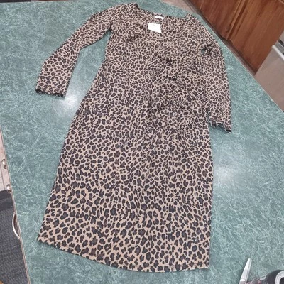 Isabel Size XS Maternity Dress Animal Leopard Cheetah Print Side Ruching - Image 1 of 4
