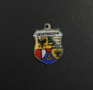Liechtenshein Esmalte Escudo Escudo Viaje Dije EHj 800 Plata De Colección - Imagen 1 de 3