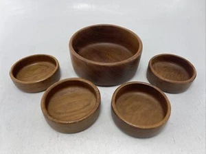 Genuine Teak Salad Serving Set Wooden Bowls Goodwood teak made in thailand - Picture 1 of 12