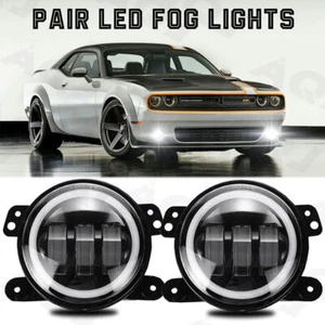 Pair 4 inch Round LED Fog Lights Bumper Driving Lamp For Dodge Journey 2007-2019 - Picture 1 of 12