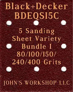 Black+Decker BDEQS15C - 80/100/150/240/400 Grits - 5 Sandpaper Variety Bundle I - Picture 1 of 2