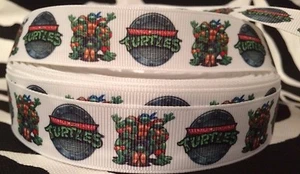 2 Yards 7/8" Ninja Turtle Inspired Grosgrain Ribbon - Picture 1 of 1
