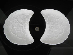 2X PIATTO A MEZZALUNA INSALATA PIATTO LATERALE COALPORT BIANCO BONE CHINA - Foto 1 di 5