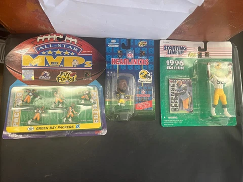 Players Play Football 1990's Greenbay Packers Action Figures lot of 3 Cover