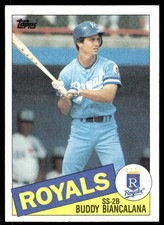 1985 Topps Buddy Biancalana Rookie Kansas City Royals #387