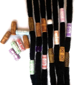 52PCS Dreadlocks Beads Imitation Wood Dread Jewerly Hair Tube Beads Accessories - Picture 1 of 6