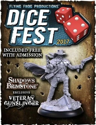 Shadows of Brimstone Veteran Gunslinger Hero Dice Fest 2017 Promo Miniature - Image 1 of 3