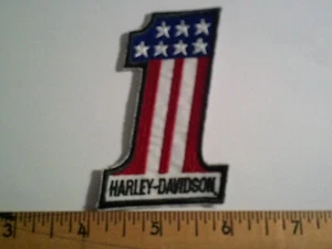 Harley Davidson # 1  Patch Motorcycle Bike Hog Chopper Dirt Bike  NOS - Picture 1 of 4