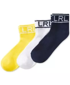 Polo Ralph Lauren Women's 3-Pack LRL Quarter Ankle Socks, 9-11, shoe size 4-10.5 - Picture 1 of 1