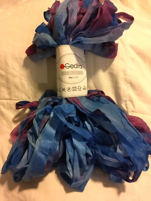 Gedifra CLOU 带纱紫色蓝色 100% 聚酰胺尼龙意大利罕见停产 — 第 1/4 张图片