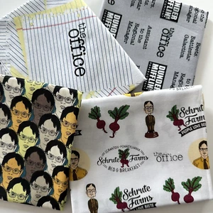 The Office Fabric Fat Quarter Bundle Set of 4 100% Cotton licensed - Picture 1 of 7