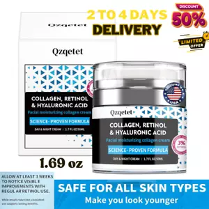 Face Cream Collagen, Retinol & Hyaluronic Acid Cream for Face, 1.7 flOz FreeShip - Picture 1 of 8