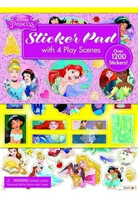 Disney Princess Sticker Pad With 4 Play Scenes, Over 1200 Stickers! Lot Of 2! - Picture 1 of 8