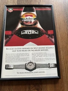 Póster publicitario enmarcado Tag Heuer Marlboro Honda F1 revista hombre arte de pared cueva 1189 - Imagen 1 de 2