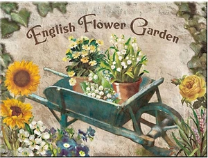 Nostalgic Art Magnet English Flower Garden Englischer Blumen Garten Schubkarre * - Picture 1 of 2