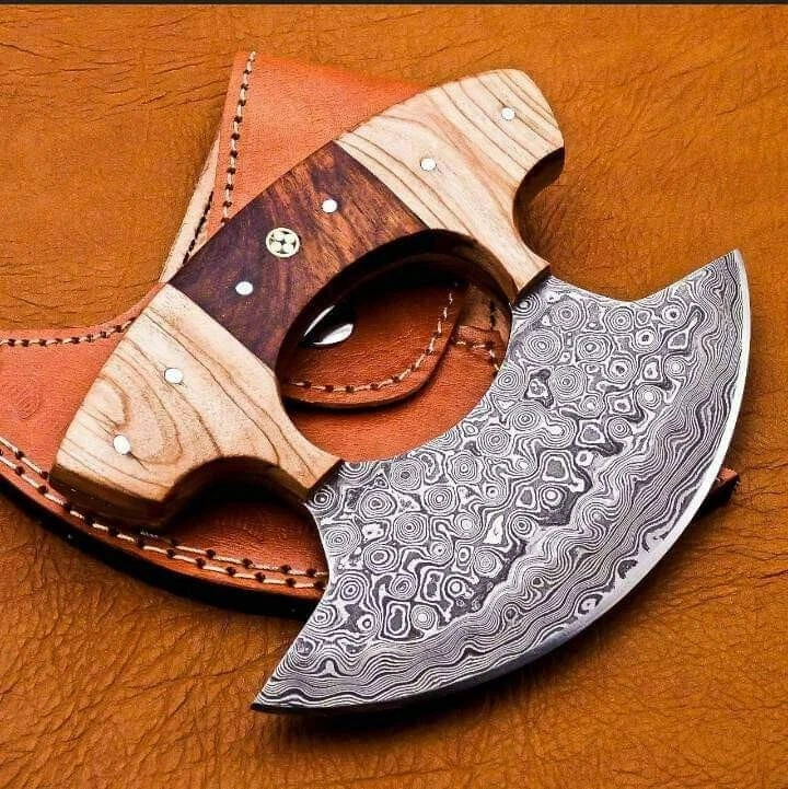 CUSTOM MADE HAND FORGED DAMASCUS STEEL ULU KNIFE KITCHEN CHEF KNIFE 1813