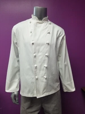 Uniforme de abrigo de chef de EE. UU. 100 % poliéster manga larga chaqueta de cocina restaurante ropa de trabajo Foto 1 de 4