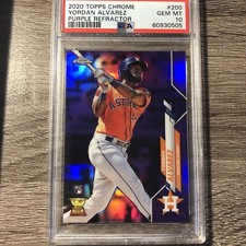2020 Topps Chrome Yordan Alvarez Purple Refractor 81/299 PSA 10 Gem Mint ROOKIE