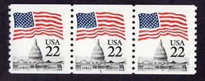 Scott #2115a Flag Over Capitol Plate # Coil of 3 Stamps (PNC3) - MNH Tagging EFO - Picture 1 of 2