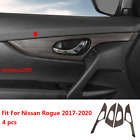 For Nissan Rogue 2017-2020 Wood Grain Look Interior Door Handle Benel Cover Trim