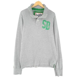 Pull Vintage Superdry Pour Hommes Gris Coton NF3 Taille M - Imagen 1 de 7