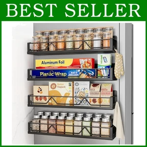 Estante magnético para especias para refrigerador, paquete de 4 estantes metálicos - Imagen 1 de 9