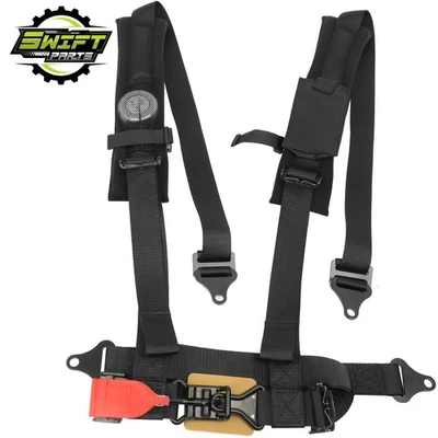 For Polaris RZR General NEW Harness Seatbelt w/ Phone Pocket 4 Point 2" Padded  - Image 1 of 4
