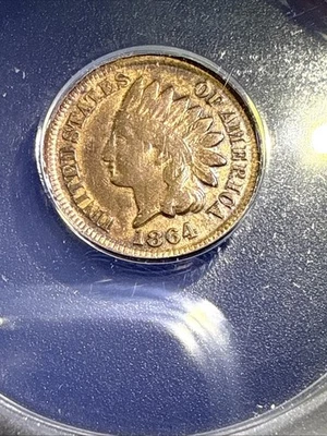 1864 Indian Head Penny Bronze No L ANACS EF45 L810 - Image 1 of 4