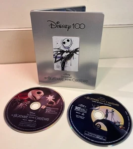The Nightmare Before Christmas 4K + Blu-Ray + Steelbook Case, Disney 100 Edition - Picture 1 of 8