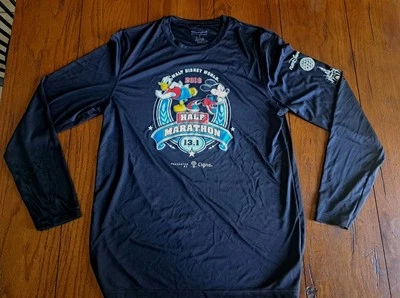 Champion Run Disney 2018 Half Marathon Shirt M Black Long Sleeve runDisney WDW - Image 1 of 4