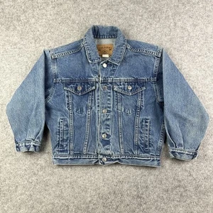 Vintage Gap Denim Jacket Boys Medium Blue Jean Trucker Rugged Y2K 90s Grunge - Picture 1 of 16