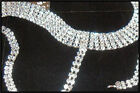 Silver Or Gold Tone Rhinestone Crystals 5 Row Lariat Necklace Adjustable