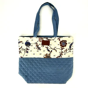 Matilda Jane Good Hart GH Quilted Tote Beach Bag Blue Floral Large NWTD - Picture 1 of 11