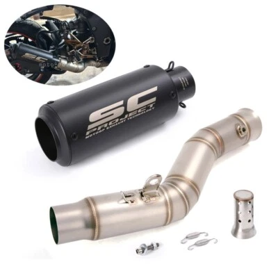 Sistema de puntas silenciador negro tubo de enlace de escape Slip para Yamaha YZF R1 2009-2014 Foto 1 de 4